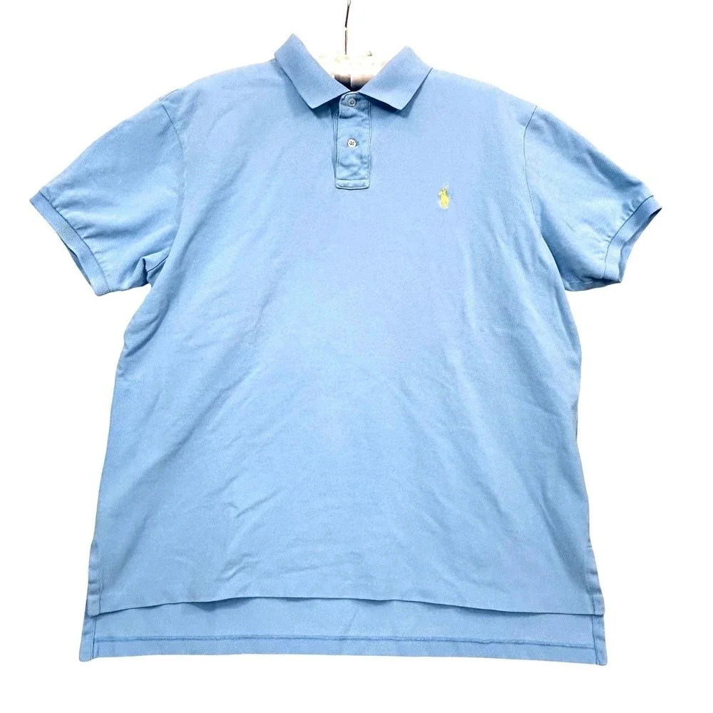 Polo Ralph Lauren Custom Fit Polo Shirt Mens XL Purple Blue Pink Golf Lot of 3